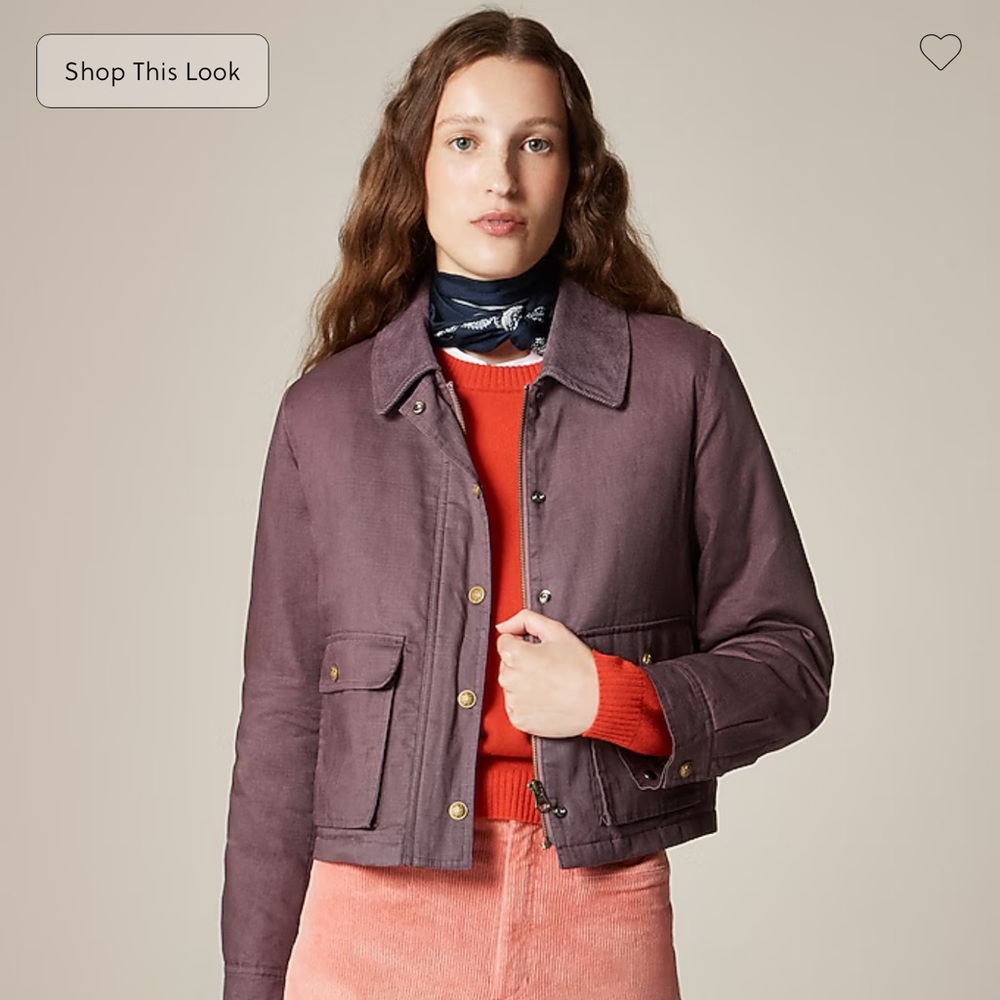 NWT J.Crew Cropped Barn Jacket in ripstop cotton